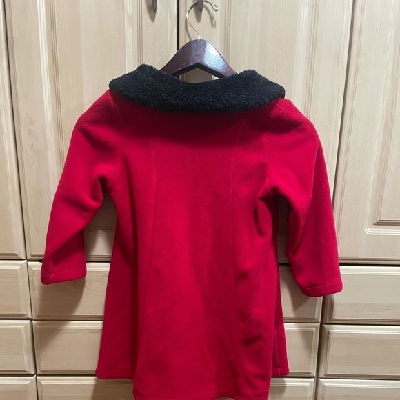 Girls Dress/Holiday Jacket with bow enclosures. Red and black. - Picture 2 of 3